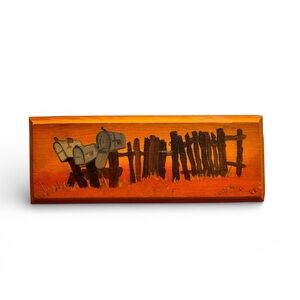 Rustic Vintage Hand Painted Mailbox Fence Wall Decor Art